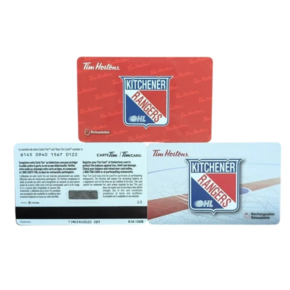 Tim Hortons Gift Cards Kitchener Rangers OHL Lot Of Three (3) Zero Balance - Picture 2 of 3